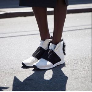 Zero + Maria Cornejo Evi White & Black Sneakers Boots Size 7 - 7.5, EUR 37.5